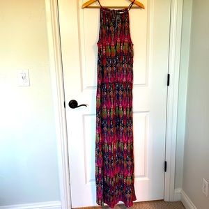 Tommy Bahama Ikat Tropical High Neck Halter Maxi Dress - Large